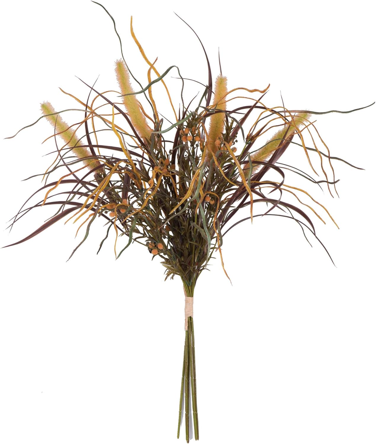 Vickerman Artificial Yellow Euphorbia Onion Grass Bush 27 Inch
