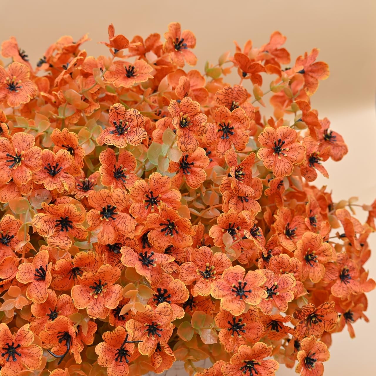Artificial Fall Mums Flowers 12 Bundles for Porch Patio Hanging Planter