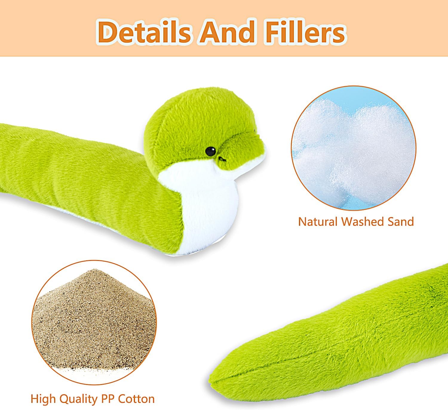 34 Inch Heavy Duty Green Snake Draft Stopper for Door Window