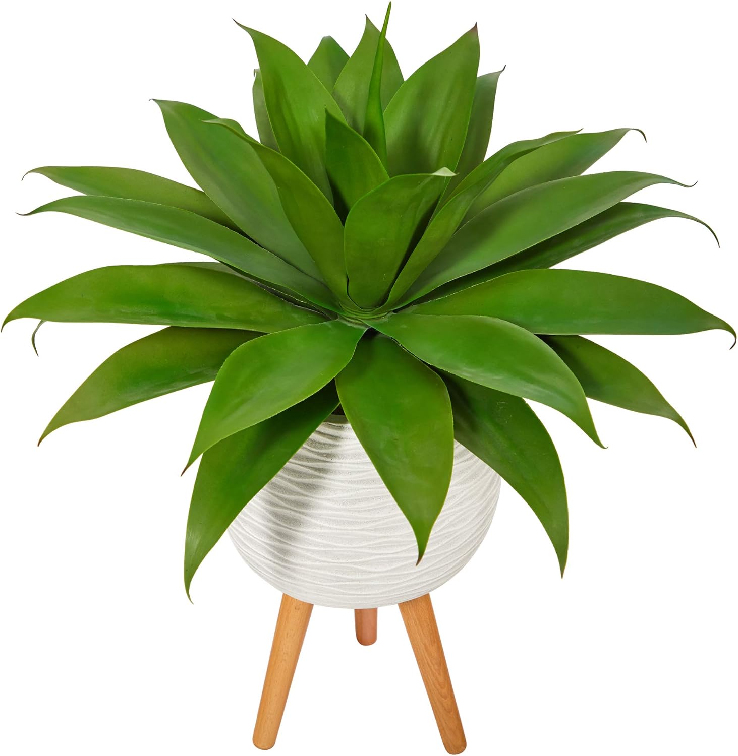 Nearly Natural 33in Agave Succulent with White Planter