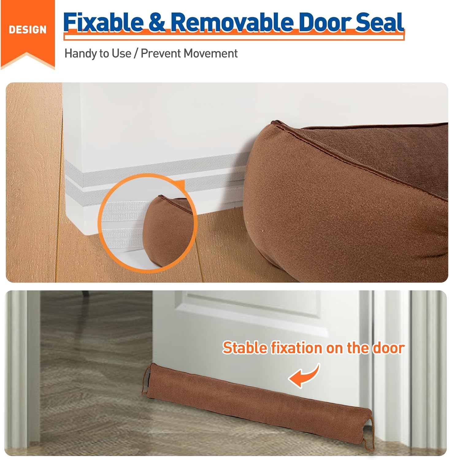 MAGZO Door Draft Stopper 32 Inch Brown