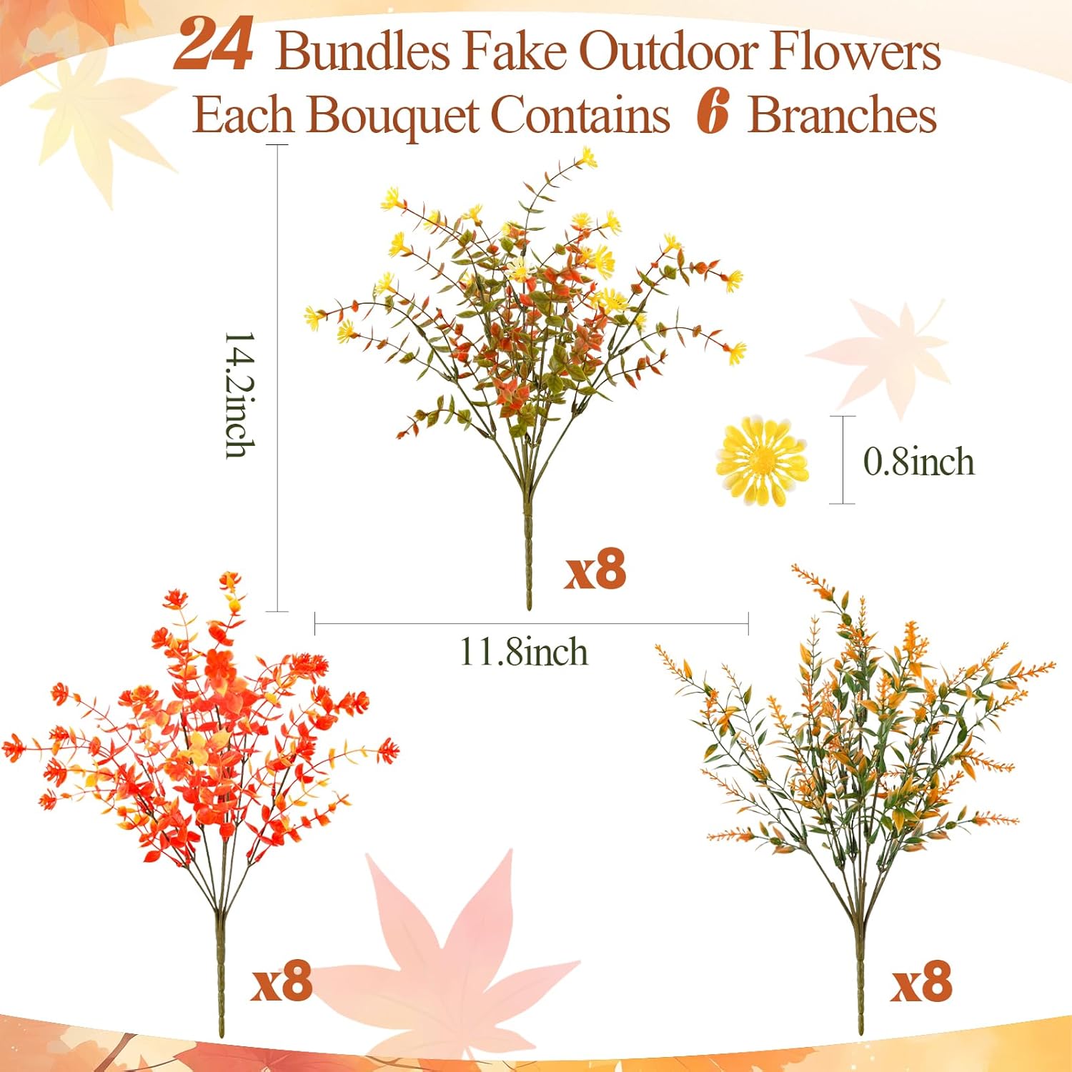 MACTING Fall Artificial Flowers for Outdoor Decor