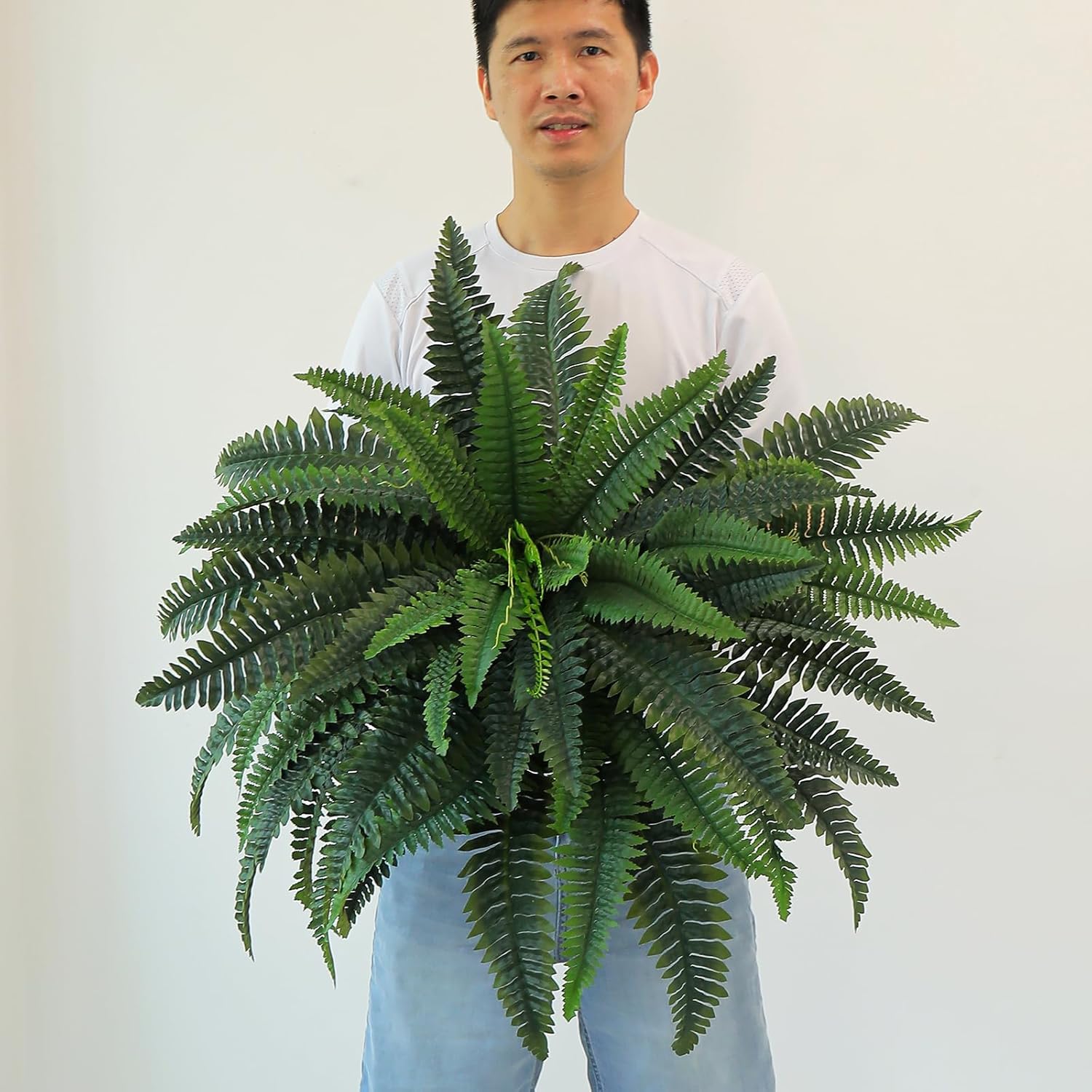 44W 30H Artificial Boston Ferns for Home Garden Decor