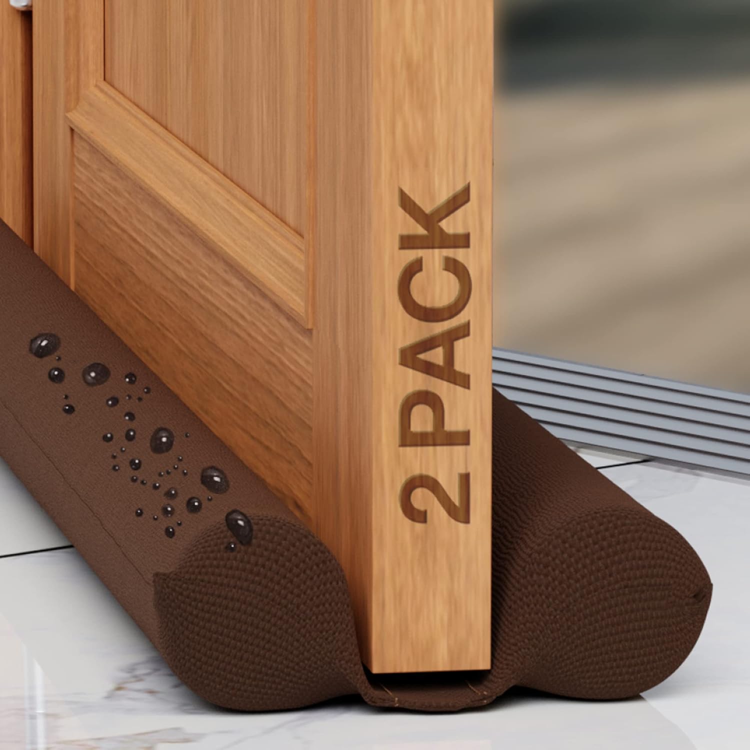 Home Intuition 36 Inch Twin Door Draft Stopper Brown 2 Pack 1