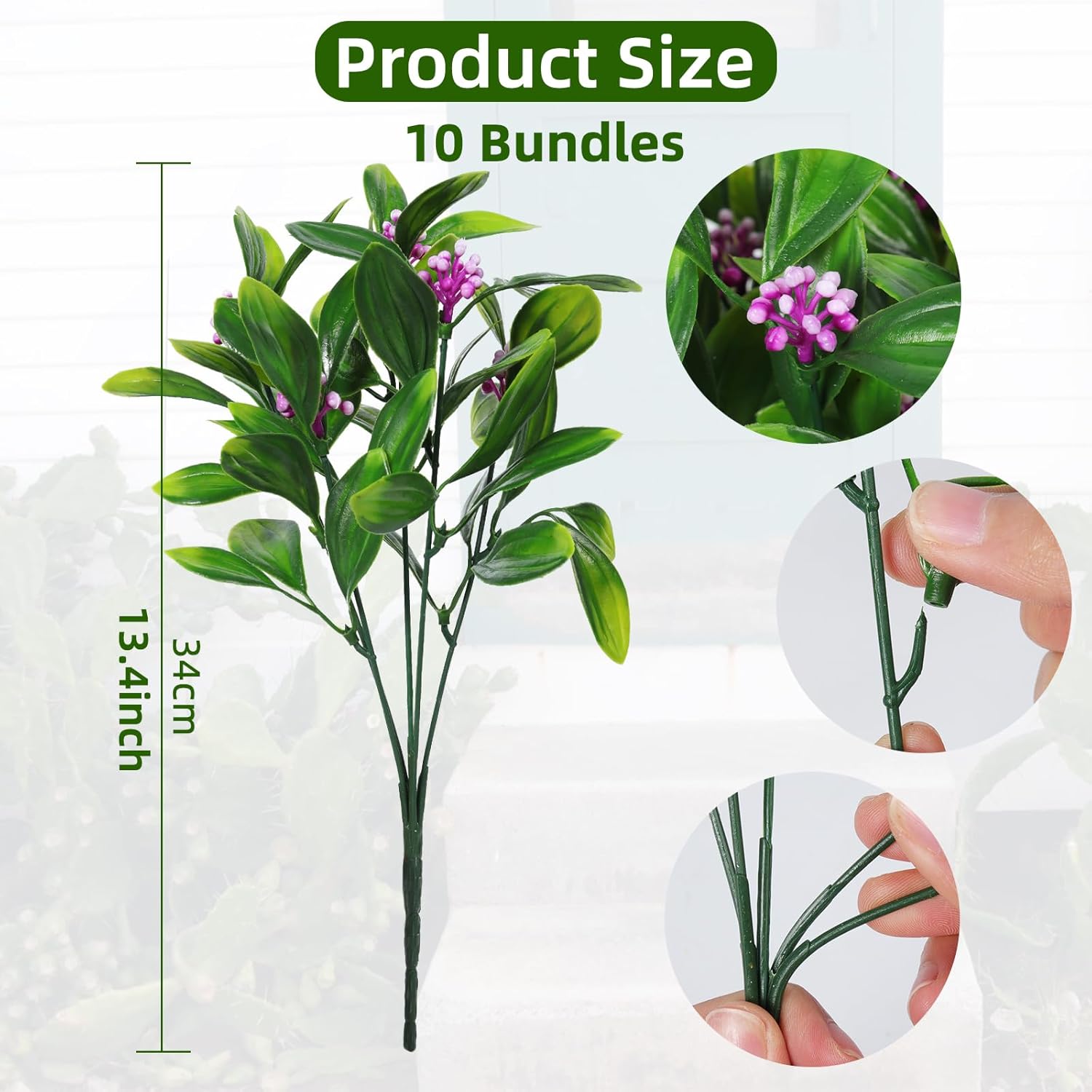 RECUTMS Artificial Hanging Rose with Realistic Fern Leaves