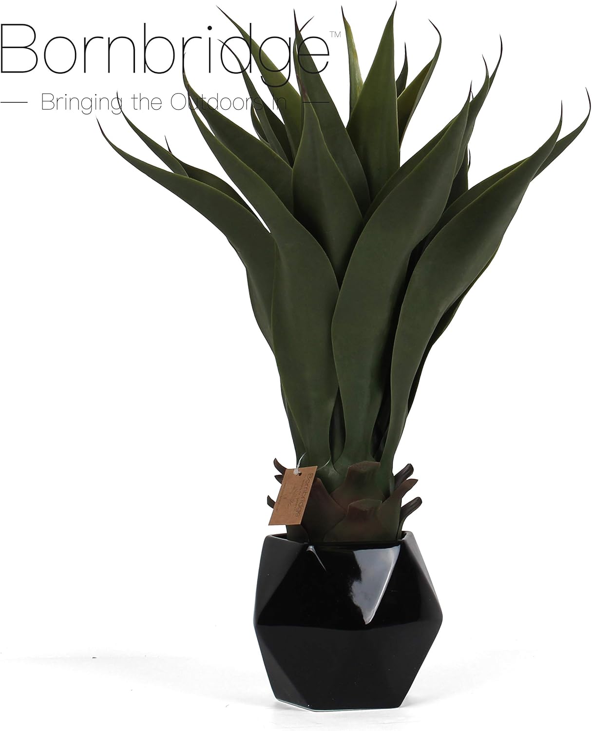 Bornbridge Artificial Agave Plant with Black Ceramic Planter