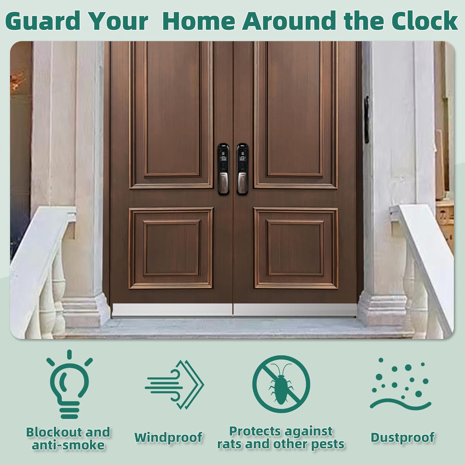 Vannesse Door Draft Stopper with Brush 2 Pack