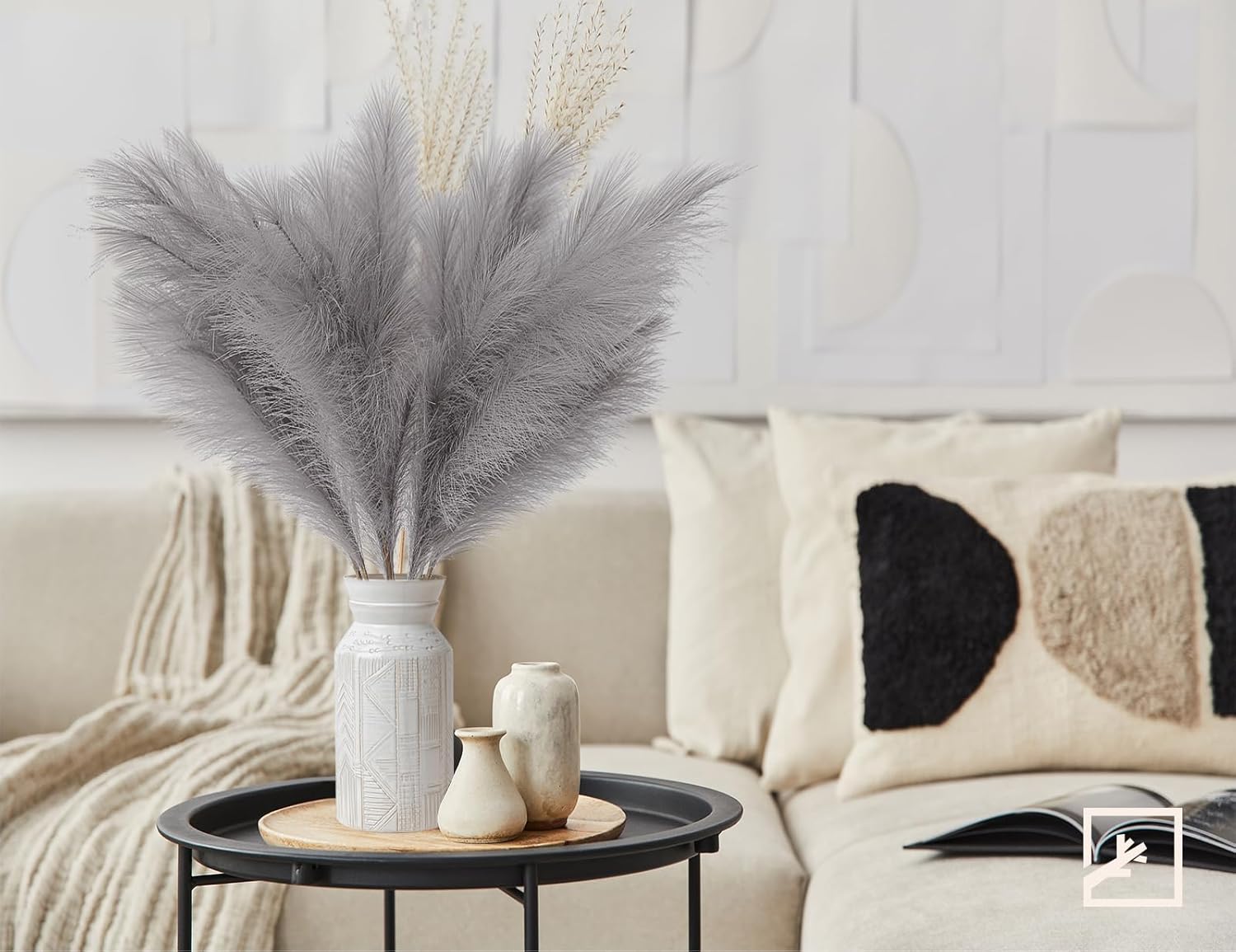 Zifty 7-Pcs 38 Inch Faux Pampas Grass Artificial Flower Set