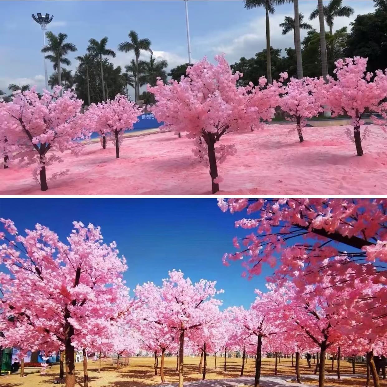 Pink Artificial Cherry Blossom Tree with Rattan Vines 1mx08m