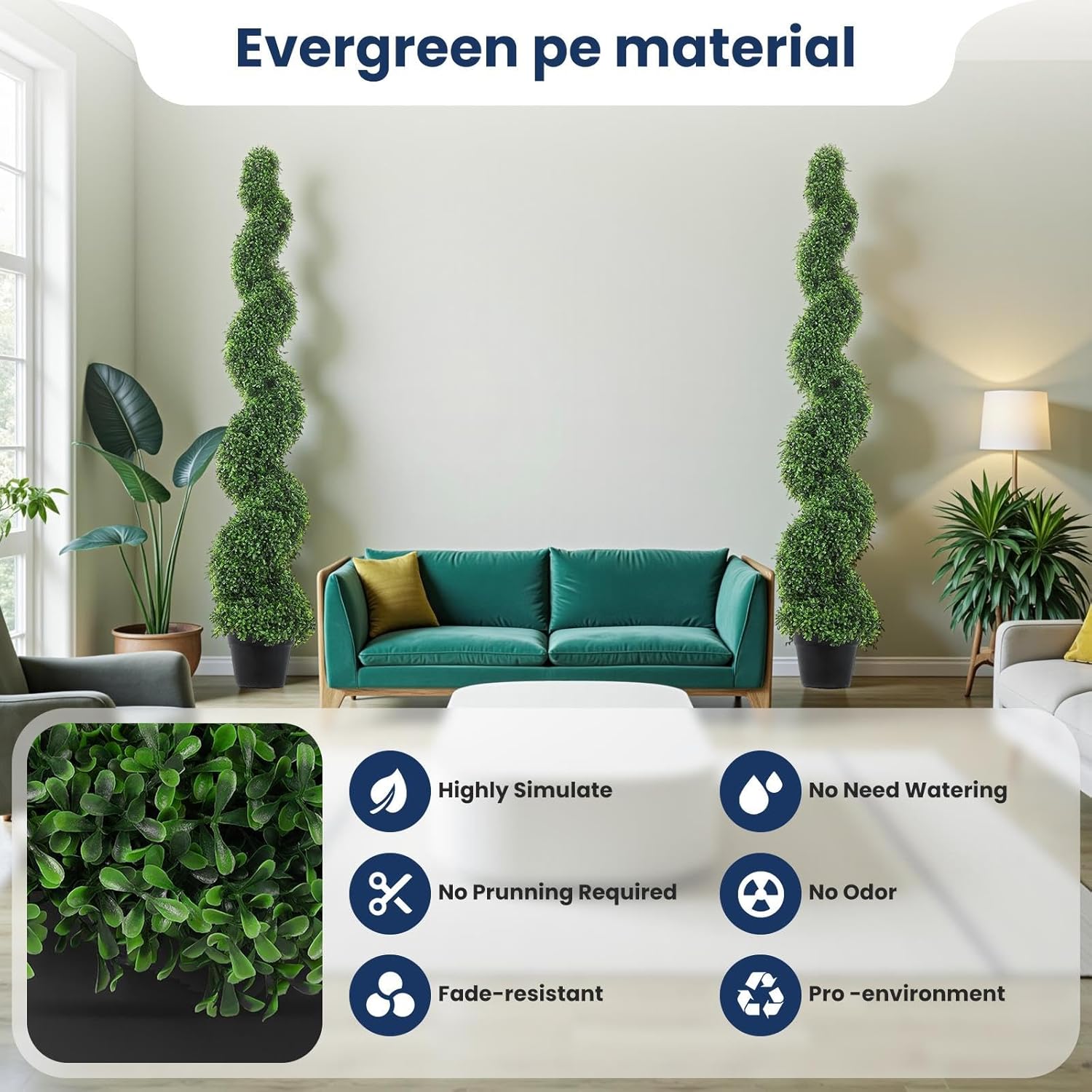 Artificial Boxwood Tree 59 Inch Outdoor Decor