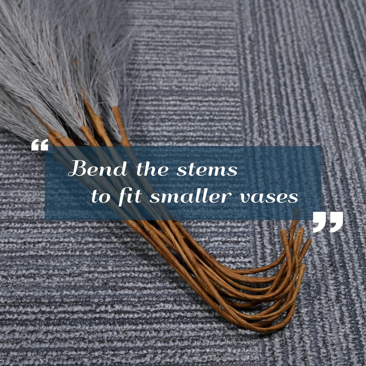 U-LIAN 12PCS Grey Faux Pampas Grass 24 Inch Decor