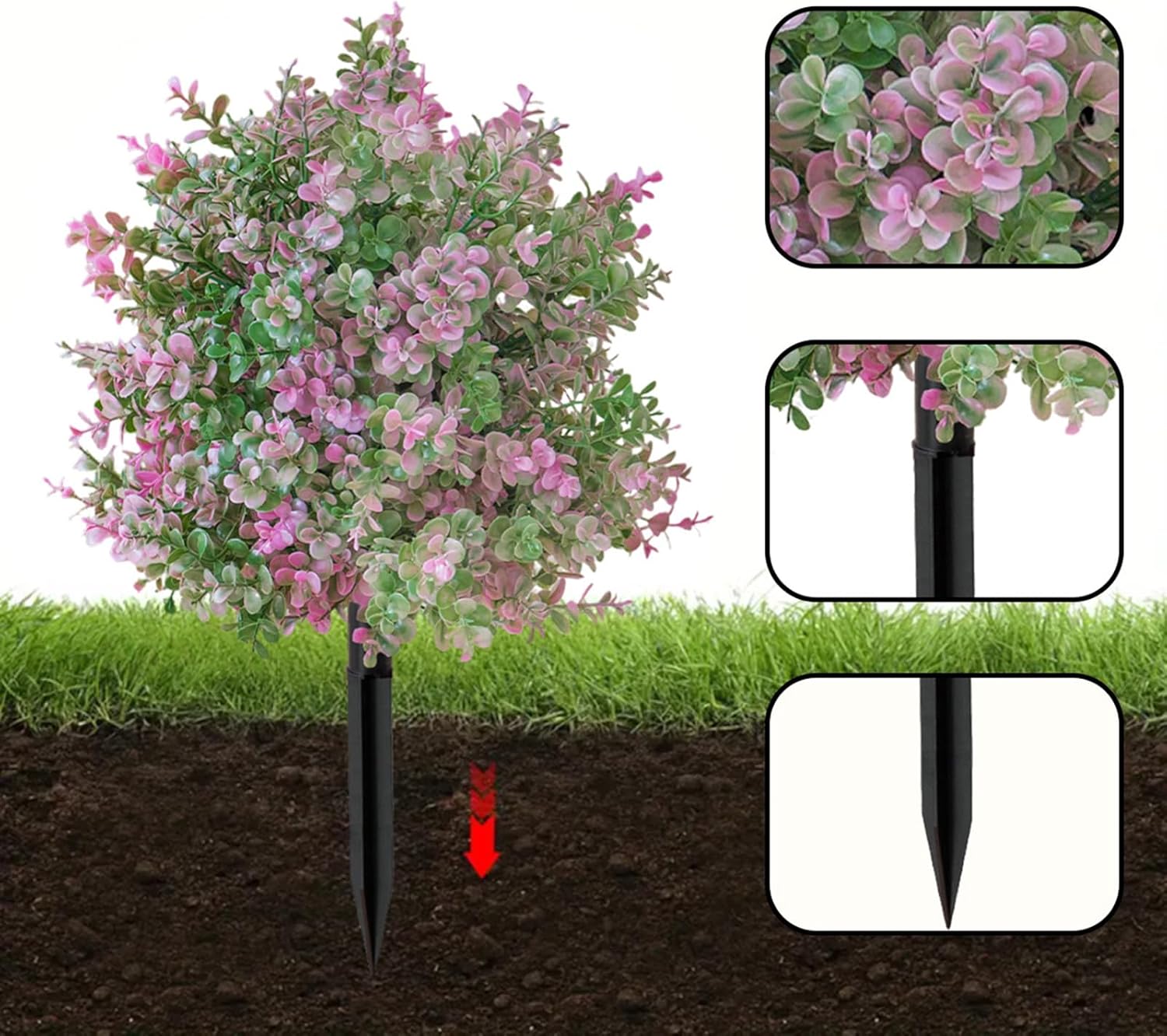 Owls Yard Artificial Boxwood Plants Purple and Green Faux Bushes