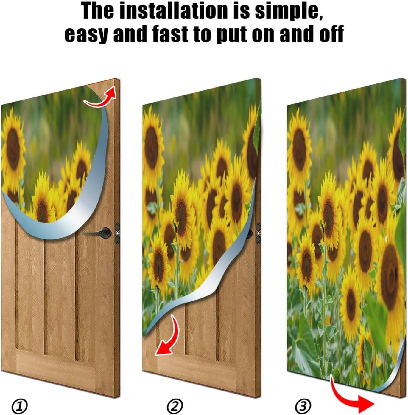 Susiyo Sunflower Halloween Door Cover 32x79 In