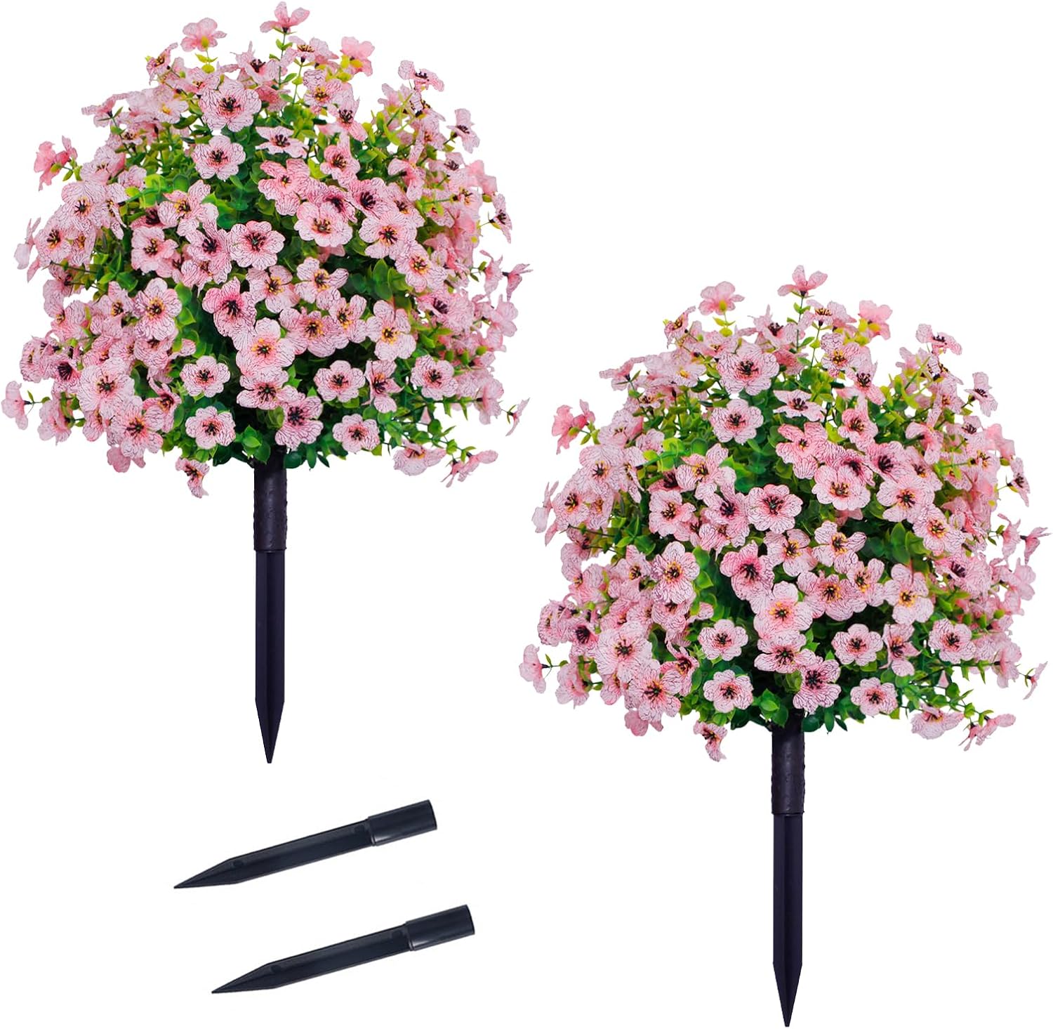 Realistic Artificial Violet Ball Topiary Tree with Ground Spikes