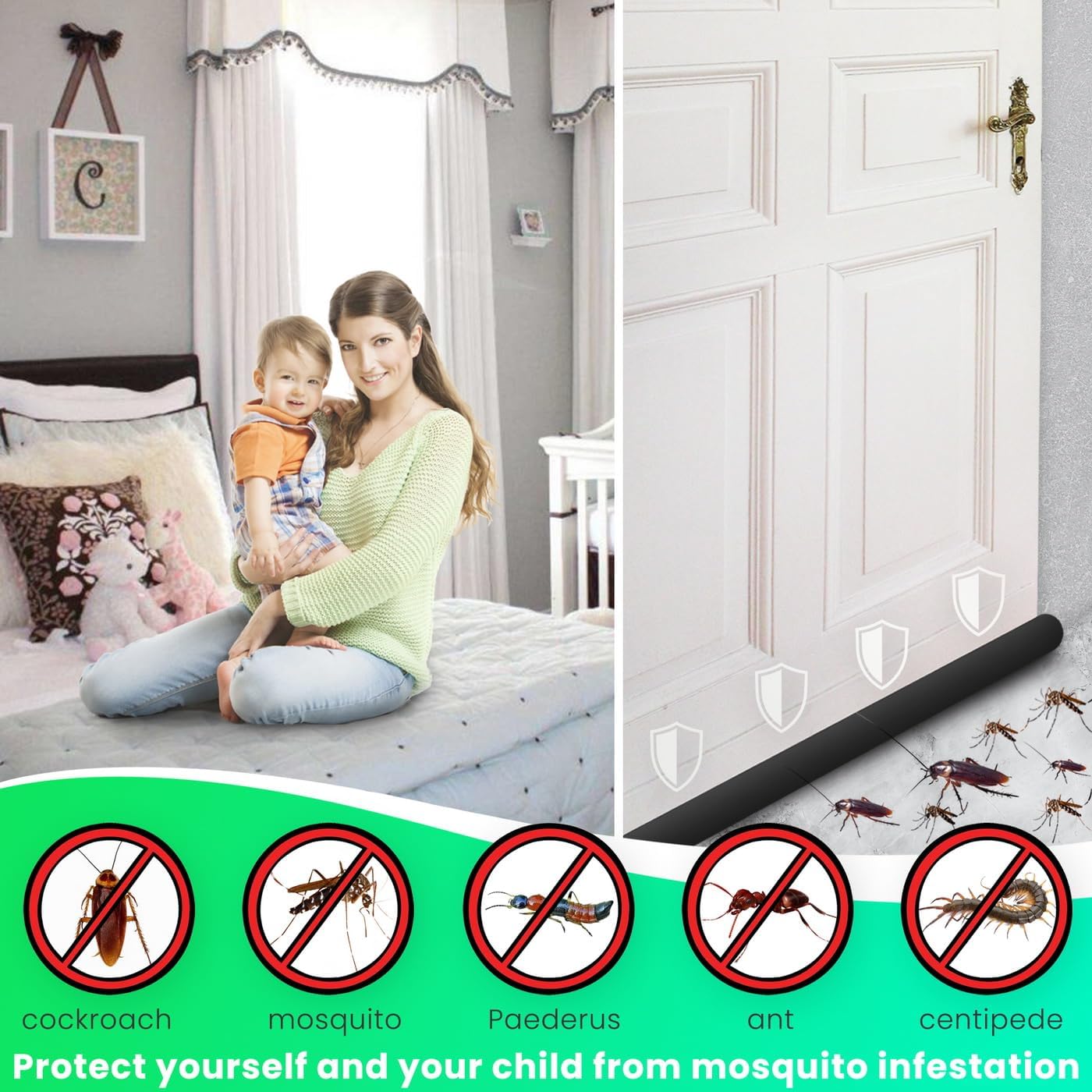 Adjustable Under Door Draft Blocker 37 Inch Brown