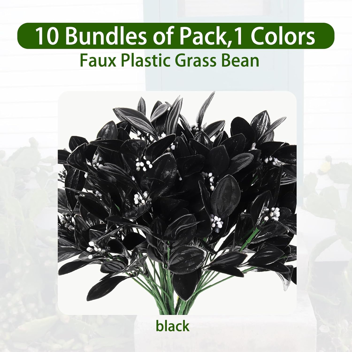 RECUTMS Halloween Artificial Black Bouquet Fake Flowers 10pcs Outdoor