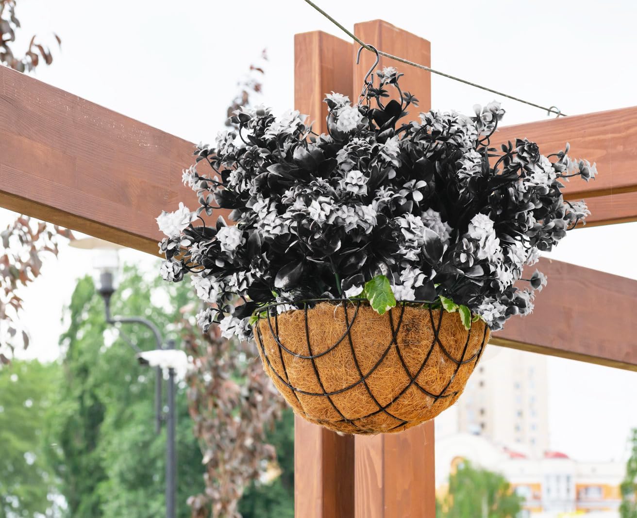 RECUTMS 8Pcs Fake Flowers Outdoor Decorations