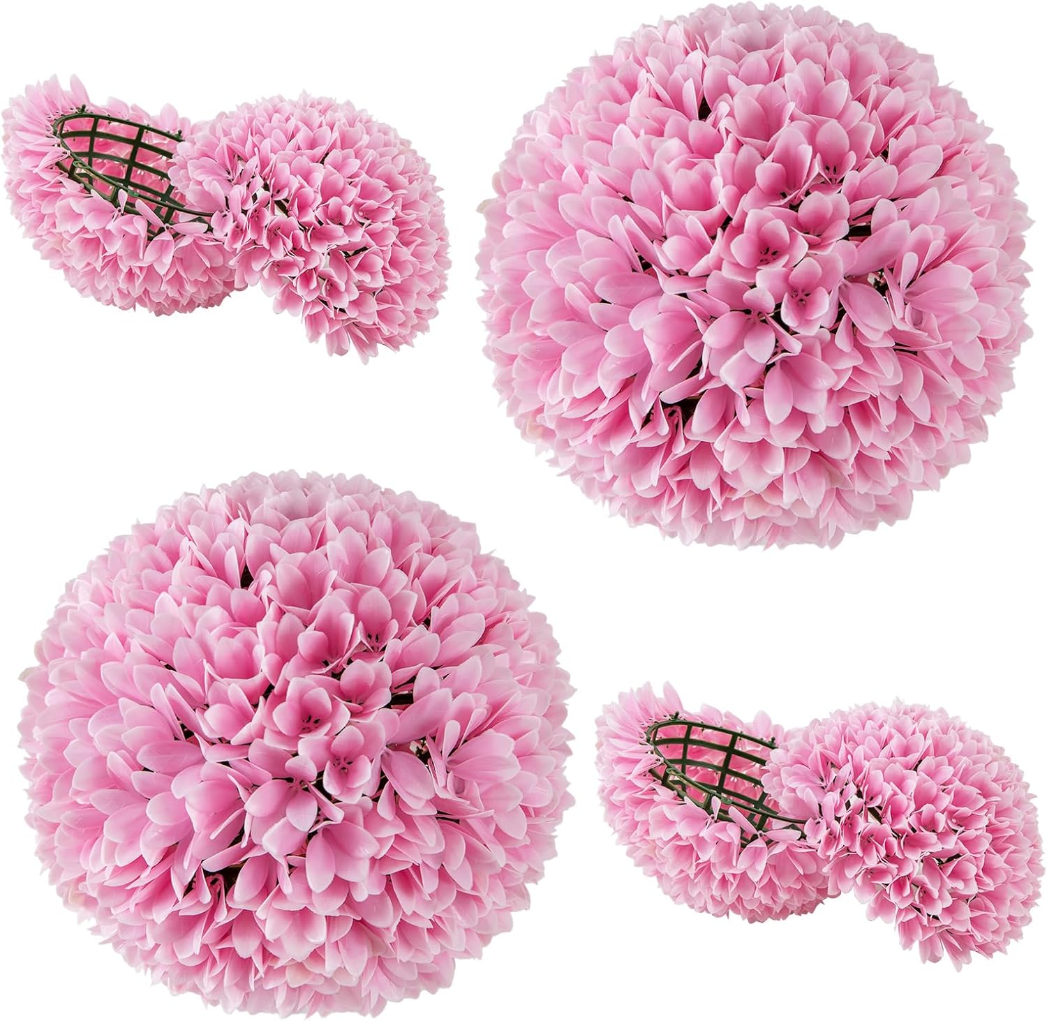 Goplus 11 Inch Artificial Topiary Balls Set of 2 Pink