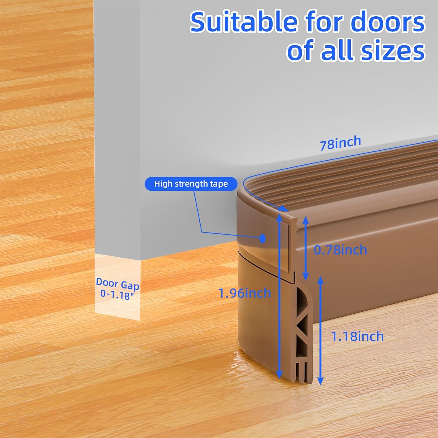 Under Door Draft Stopper with Noise Muffling