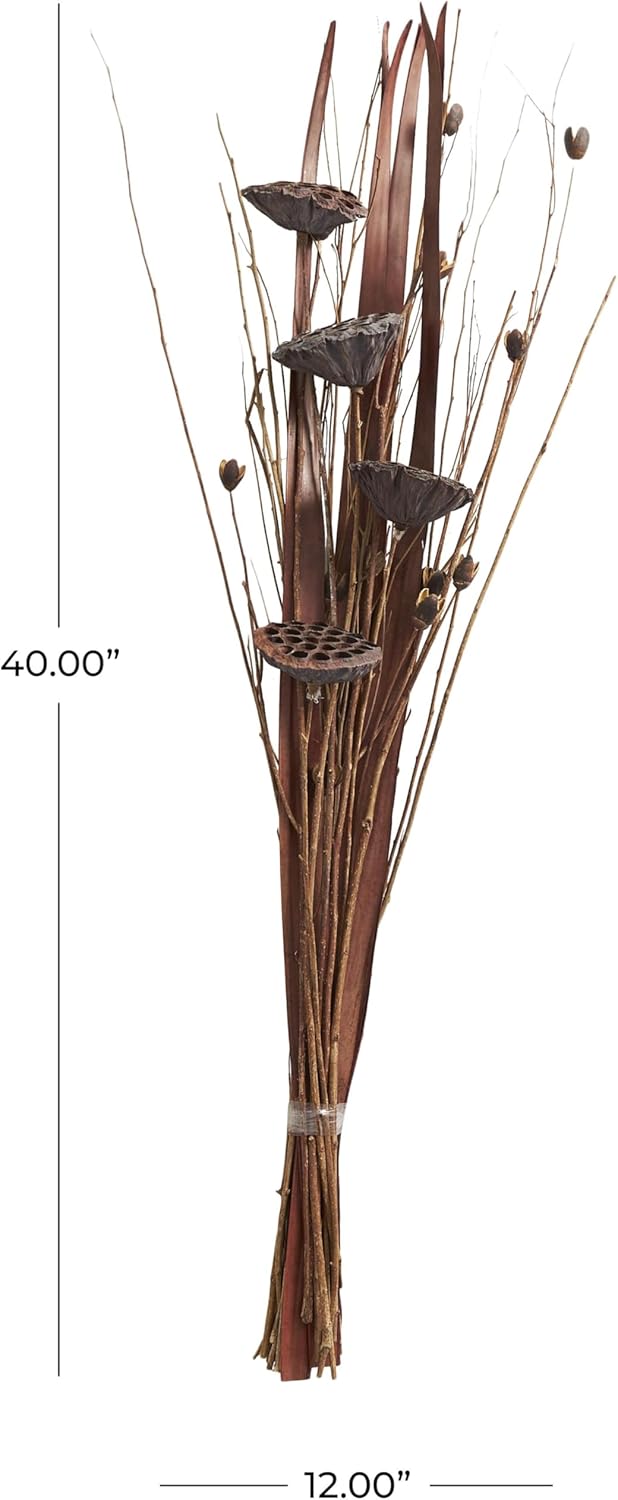 Deco 79 Dried Lotus Flower Decor