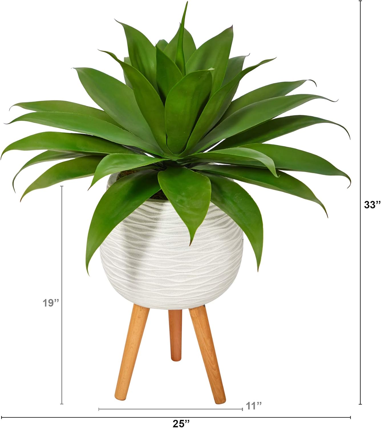 Nearly Natural 33in Agave Succulent with White Planter