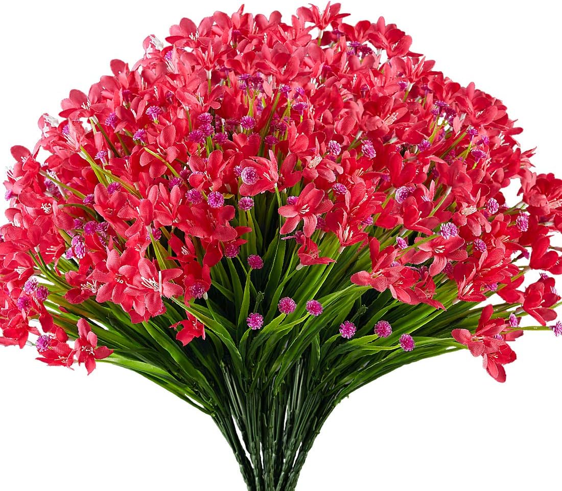 URSTOUD 6 Bundle Artificial Daffodils Flowers Red