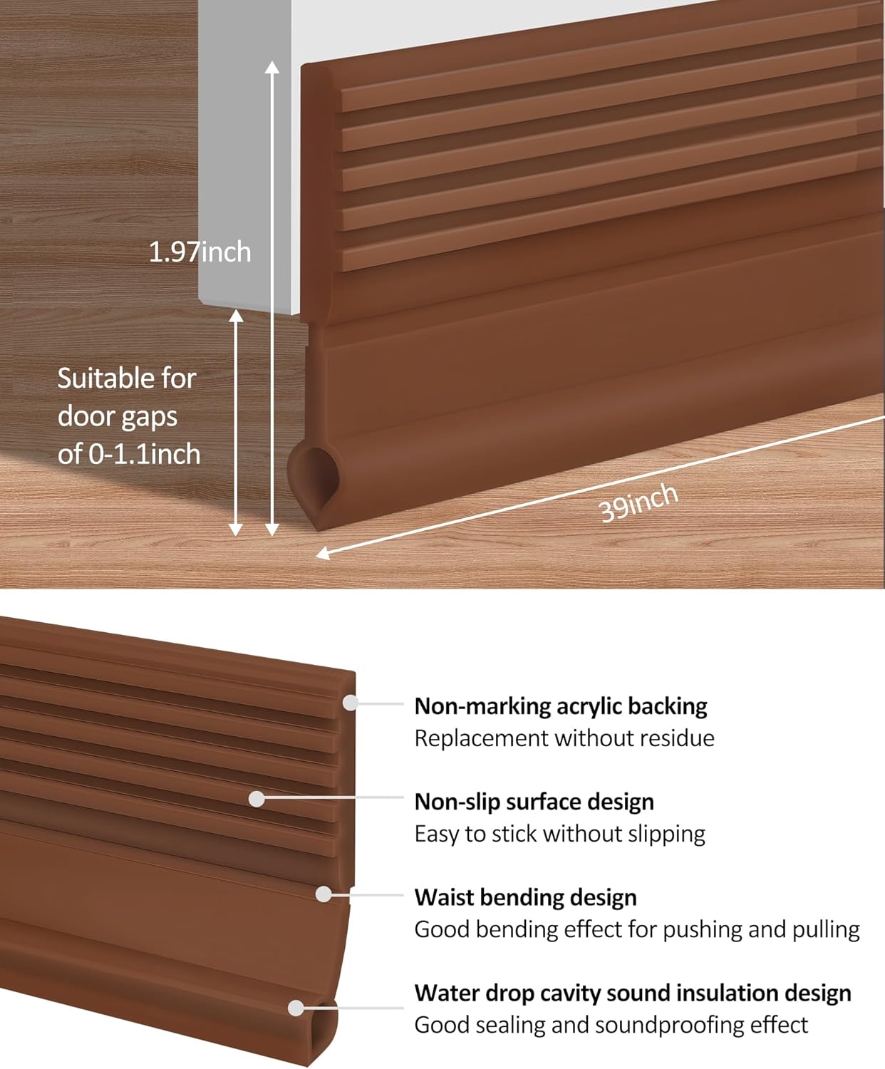 Cloorde Under Door Draft Stoppers 4pcs 39inch