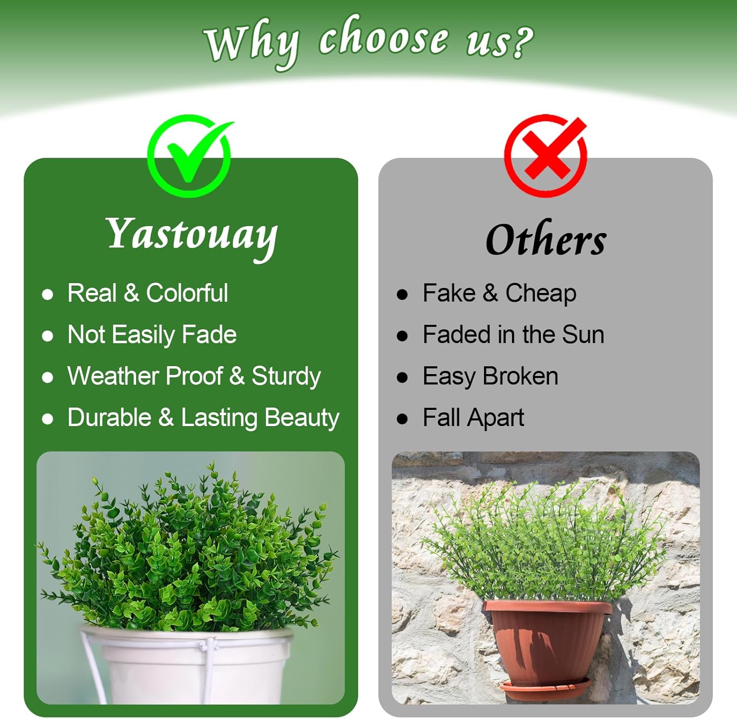 Yastouay 34 Bundle Artificial Flowers for Outdoor Decor