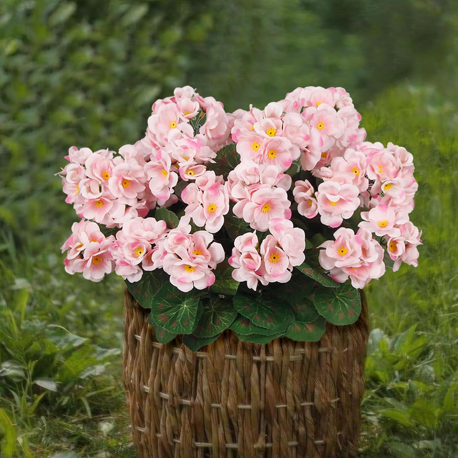 8 Pcs Artificial Geraniums Pink For Garden Home Decor