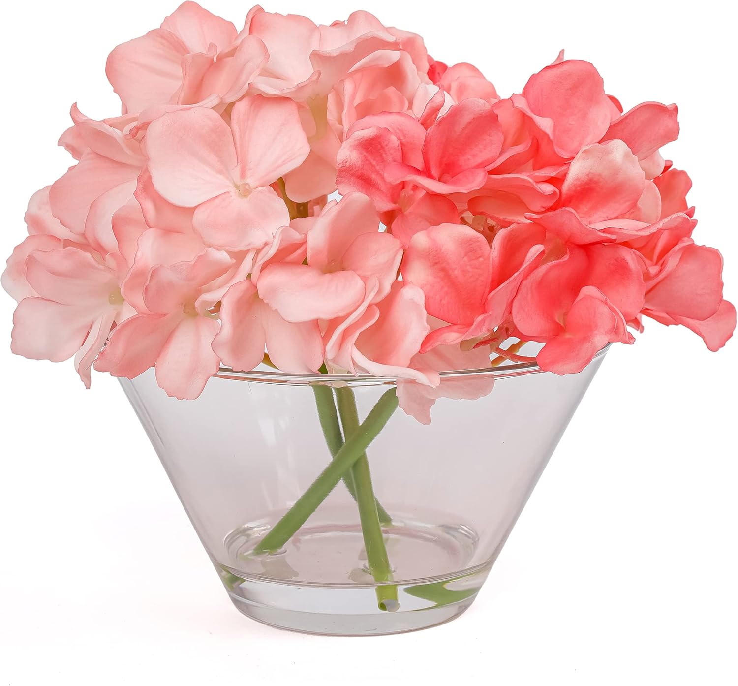 National Tree Company Artificial Hydrangea Bouquet with Vase Pink 8 Inches