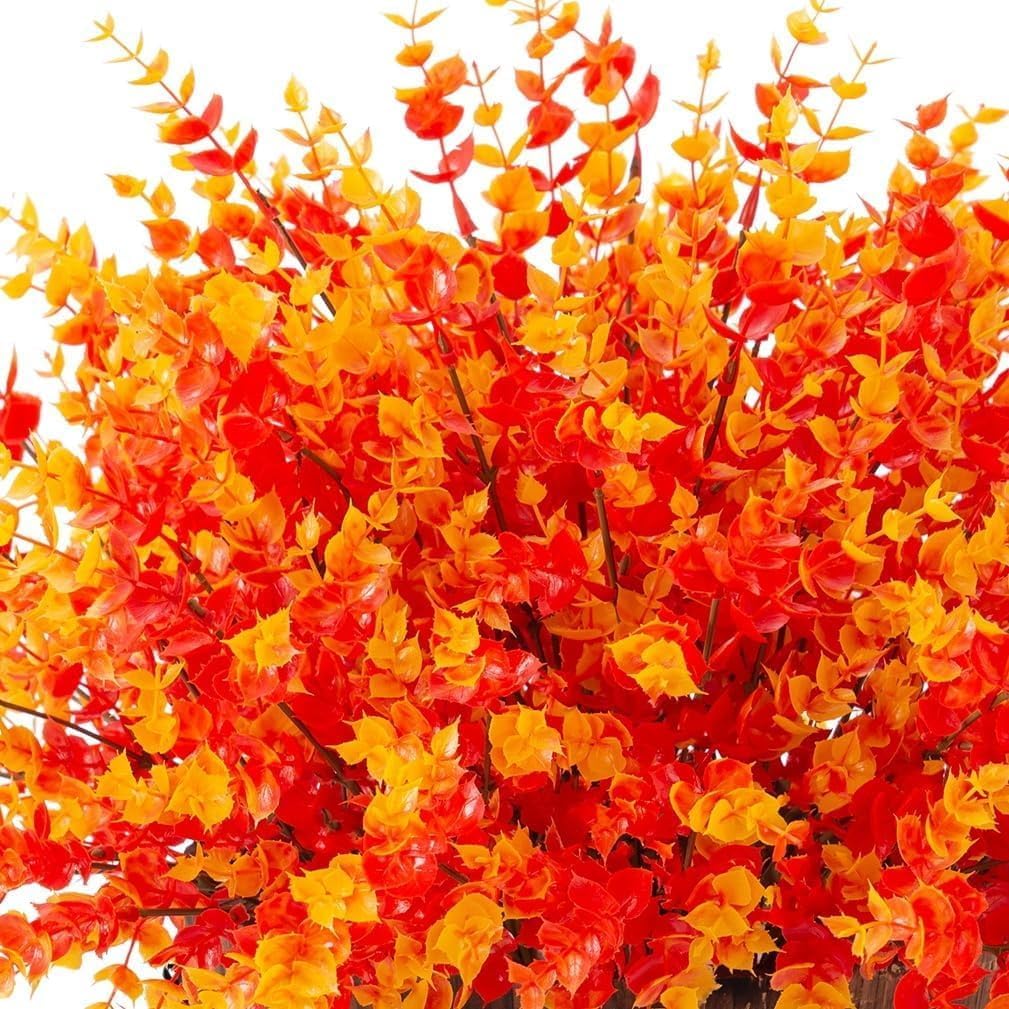 Bincy 6 Bundles Artificial Eucalyptus Fall Flowers