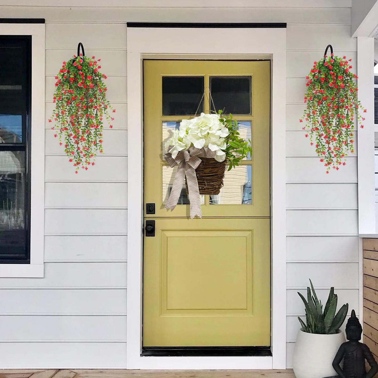 WEISPARK Artificial Hanging Flowers 4pcs Garland