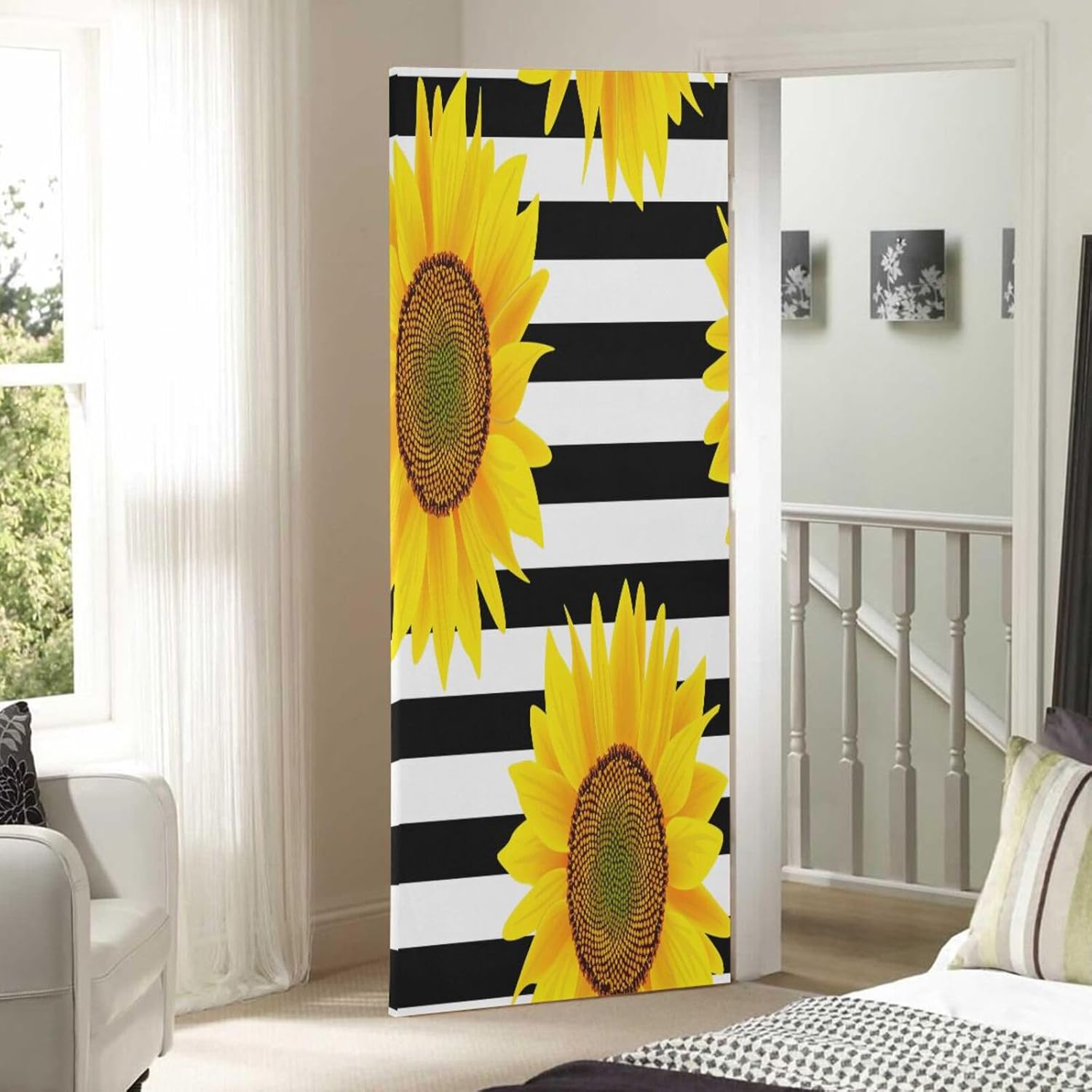 Susiyo Sunflowers Halloween Door Cover 32x79 In