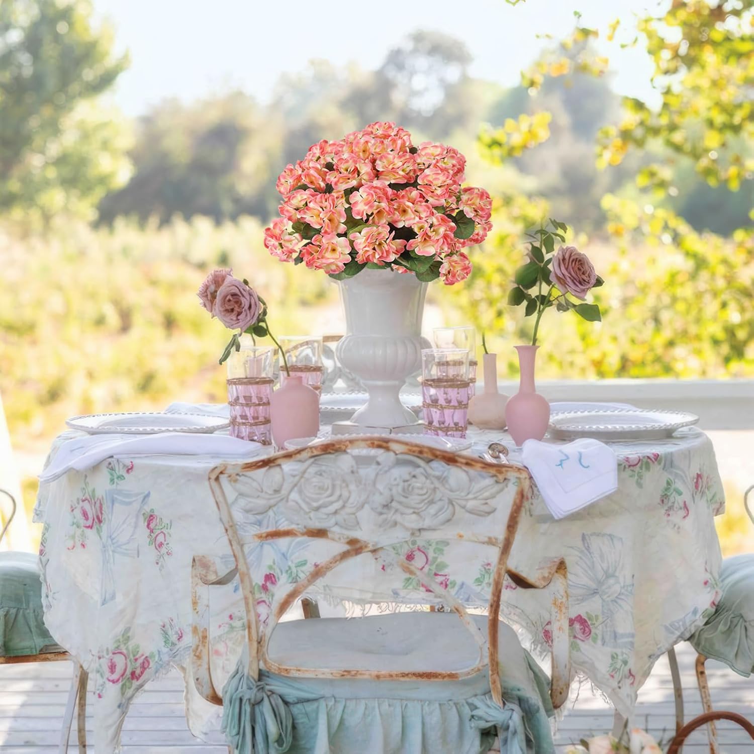 3 Pcs Artificial Geranium Flowers for Outdoor Decor