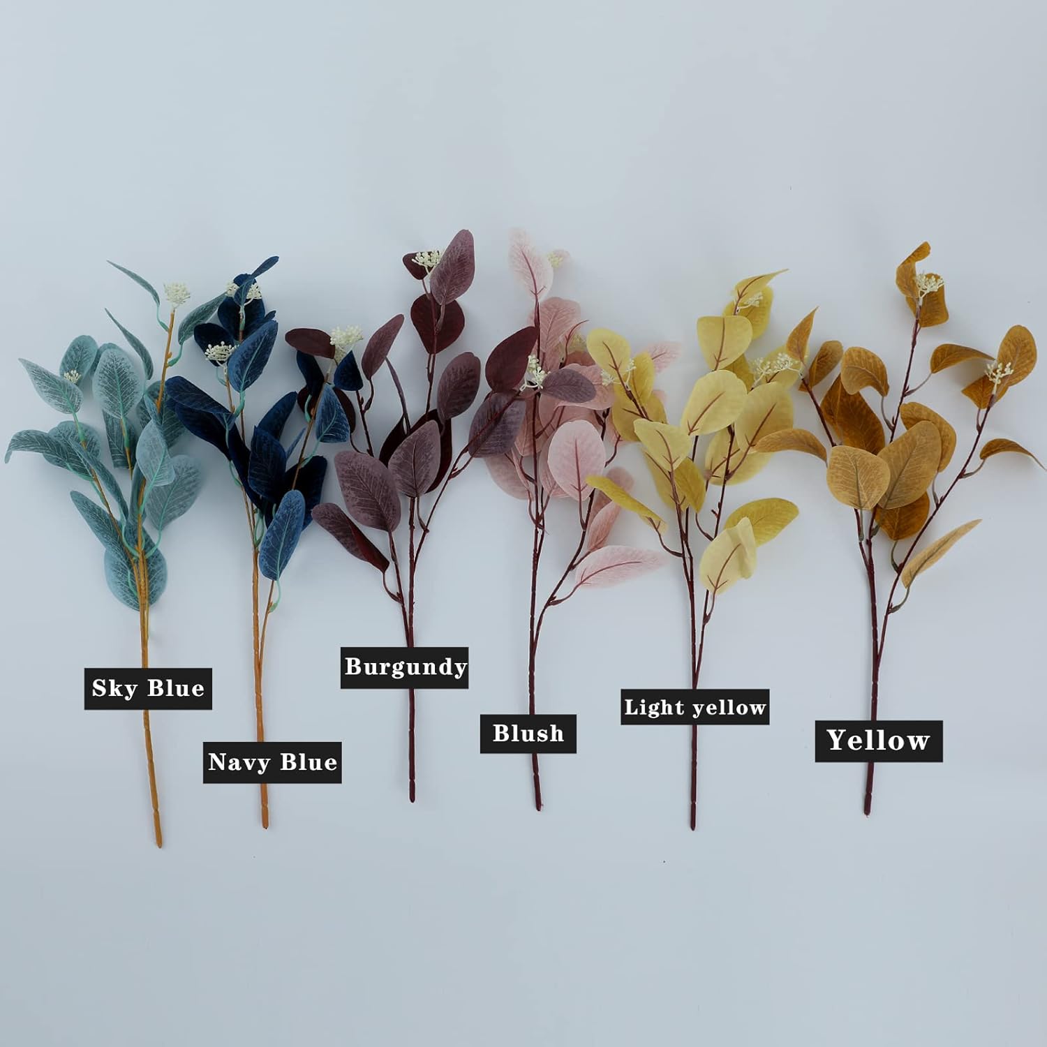 Rosscer 12Pcs Artificial Eucalyptus Stems with Leaves and Berries