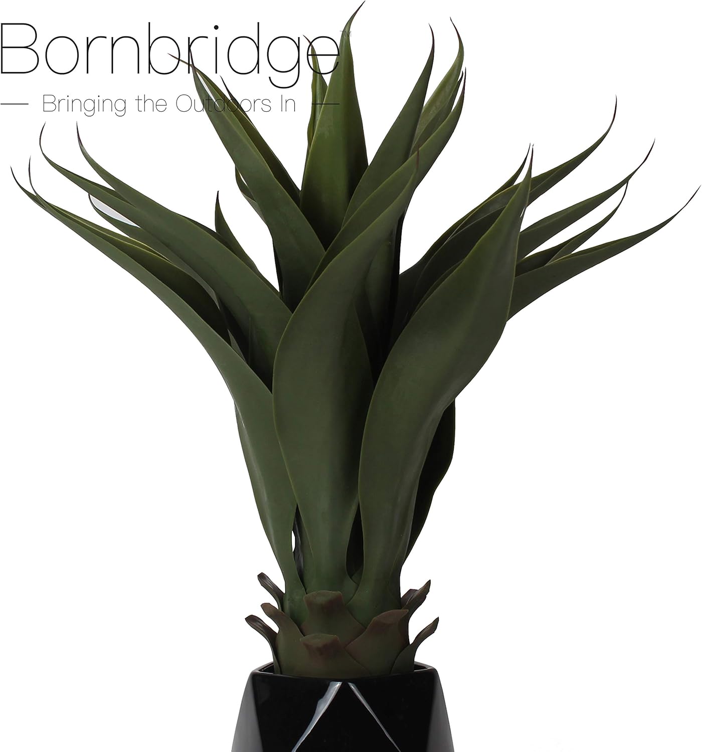 Bornbridge Artificial Agave Plant with Black Ceramic Planter
