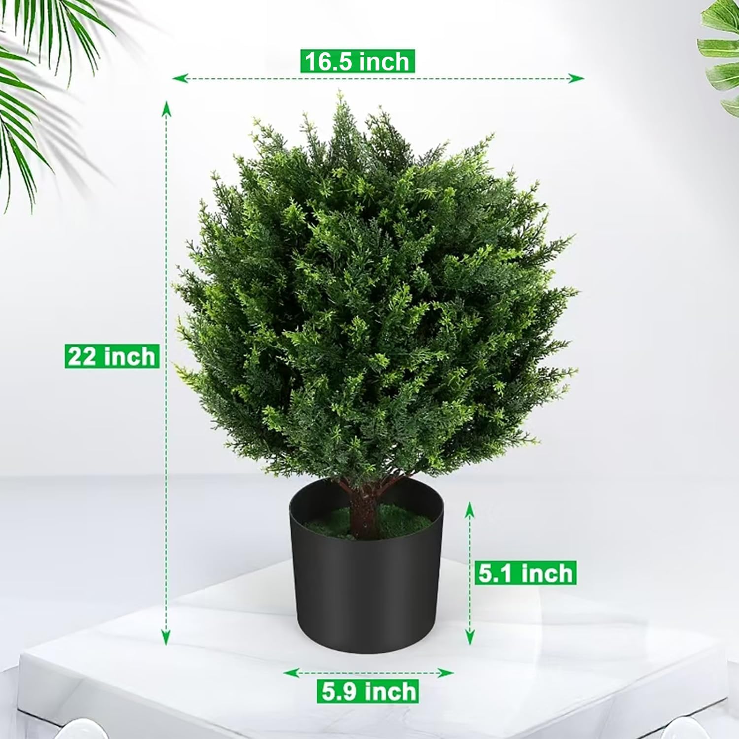 Keepinno 21 T Artificial Cedar Topiary Ball Tree 2 Pack