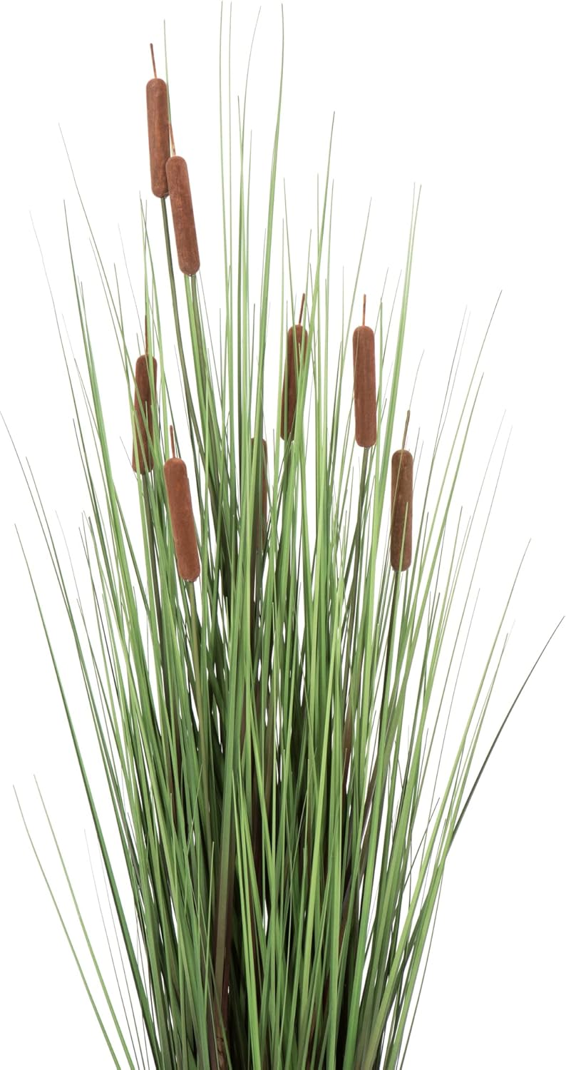 Vickerman 48 Inch Artificial Potted Green Grass Cattails