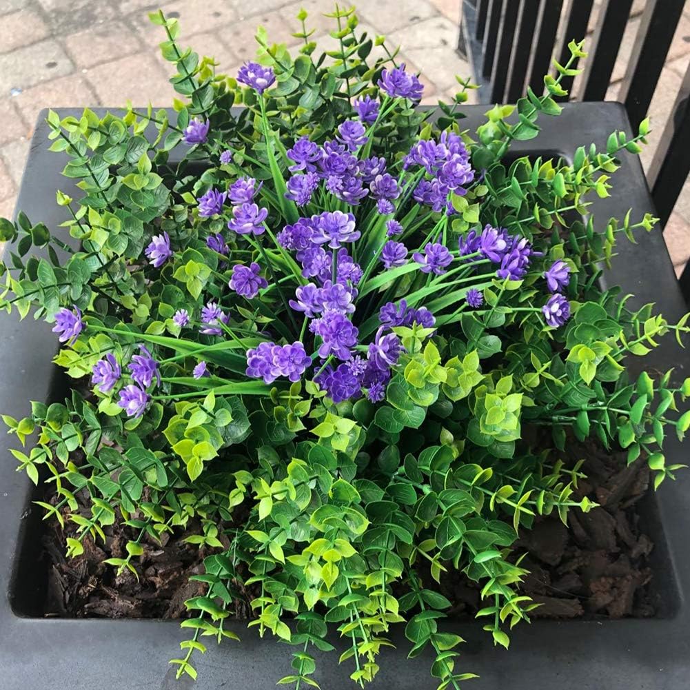 8 Bundles Artificial Boxwood Stems Faux Plants for Home Garden Office Wedding