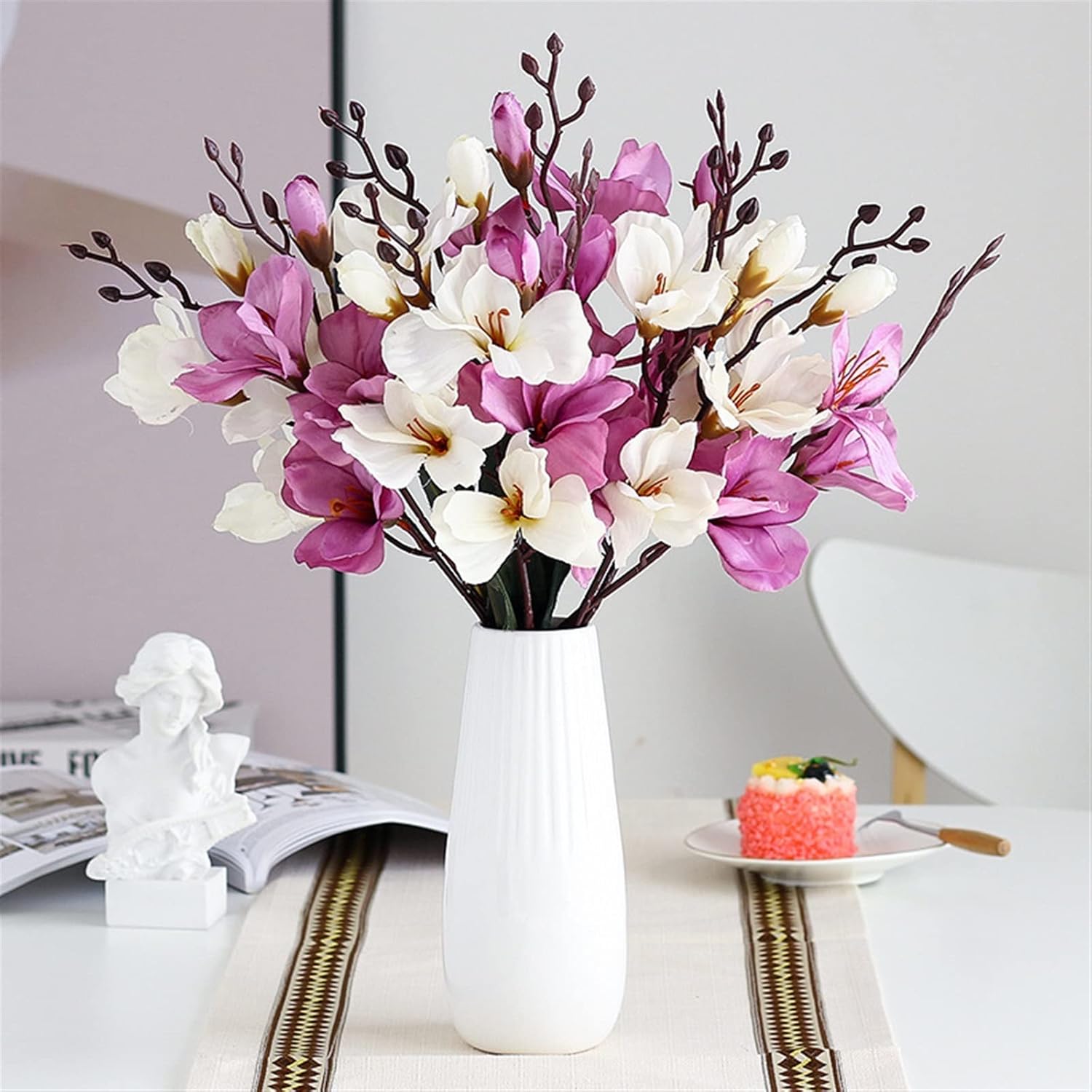GaRcan Artificial Flowers Magnolia Silk Flower Bouquet 20 Heads