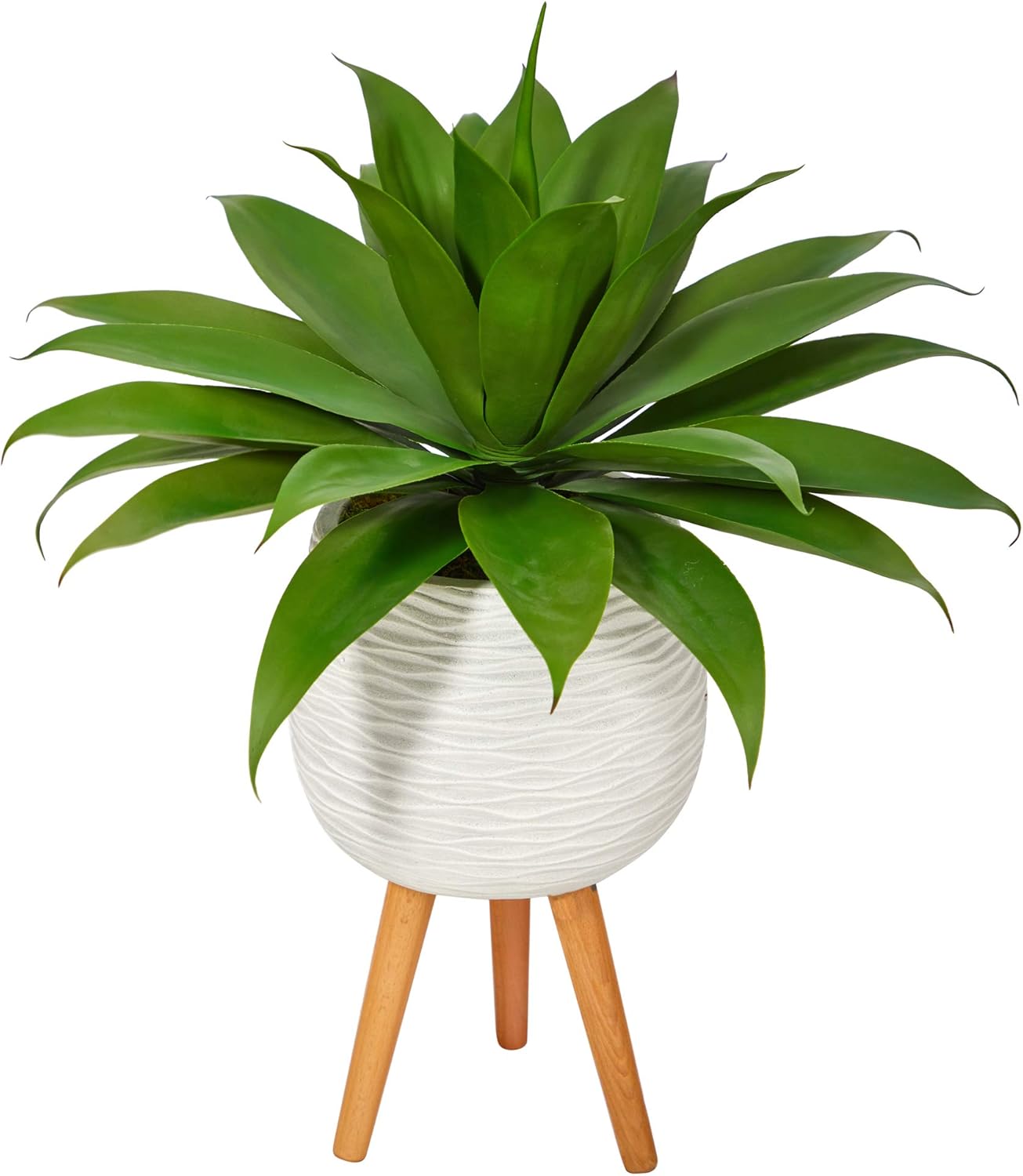 Nearly Natural 33in Agave Succulent with White Planter