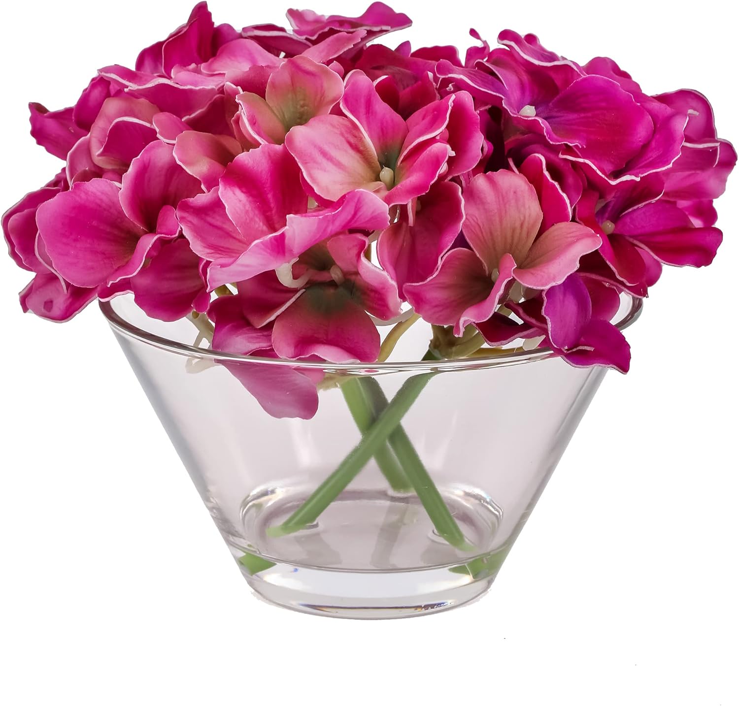 National Tree Company Artificial Hydrangea Bouquet with Glass Vase
