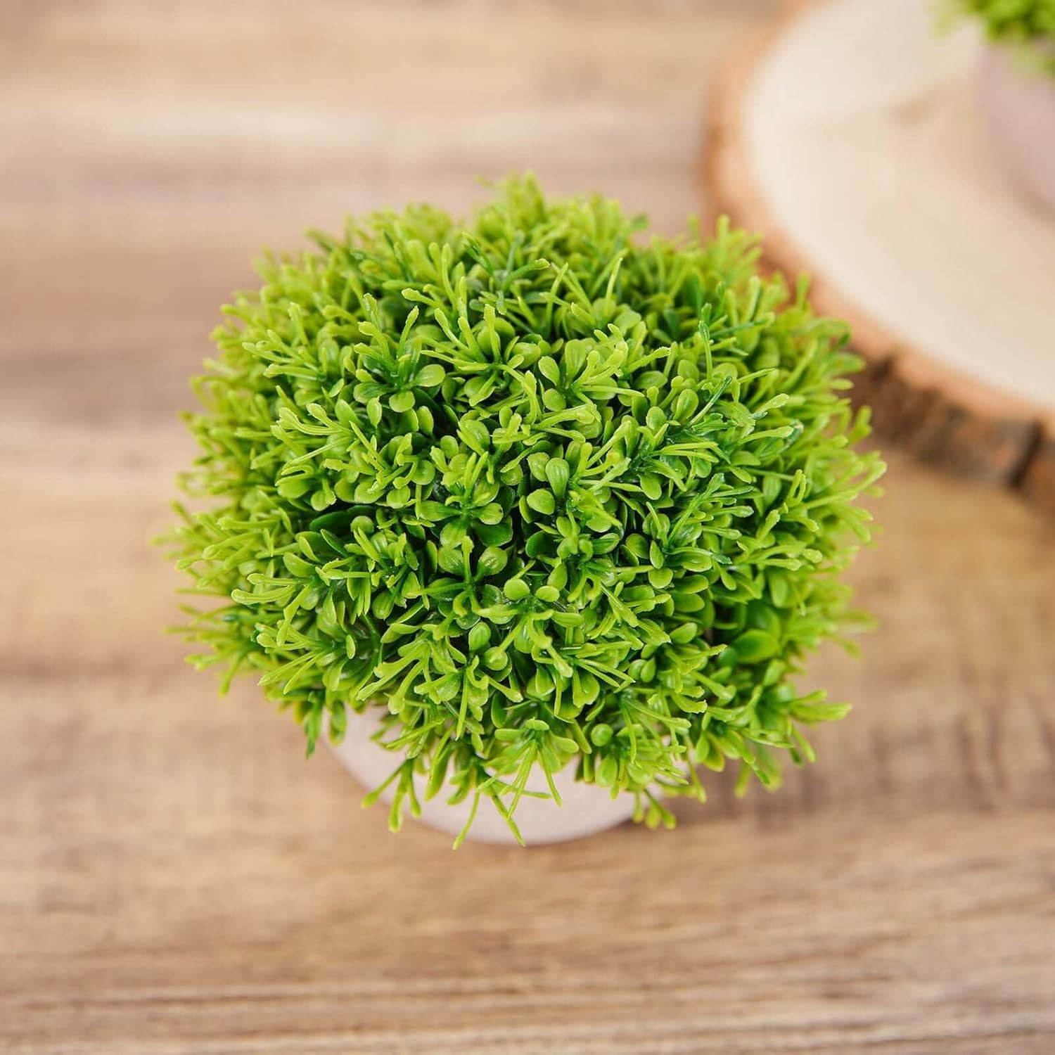 Efavormart 2 Pack Potted Artificial Boxwood Topiary in Gray Planter Pots