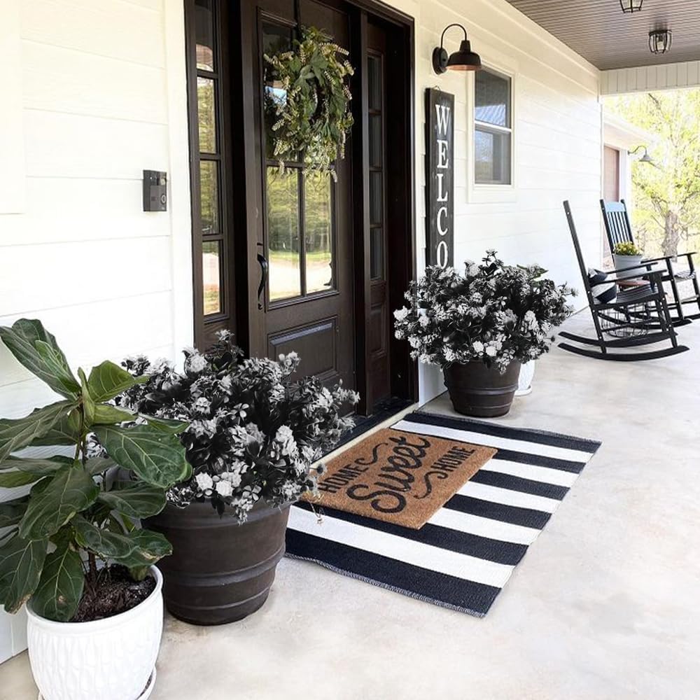 RECUTMS 8Pcs Fake Flowers Outdoor Decorations
