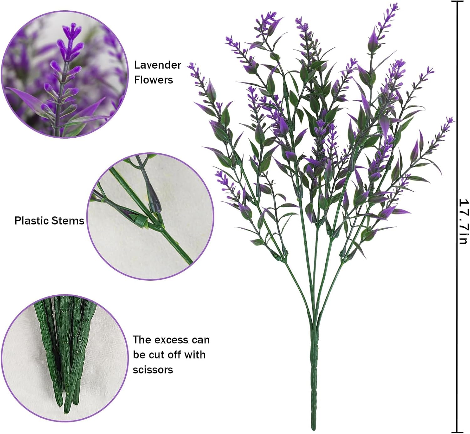 42 Pcs UV Resistant Artificial Lavender Flowers