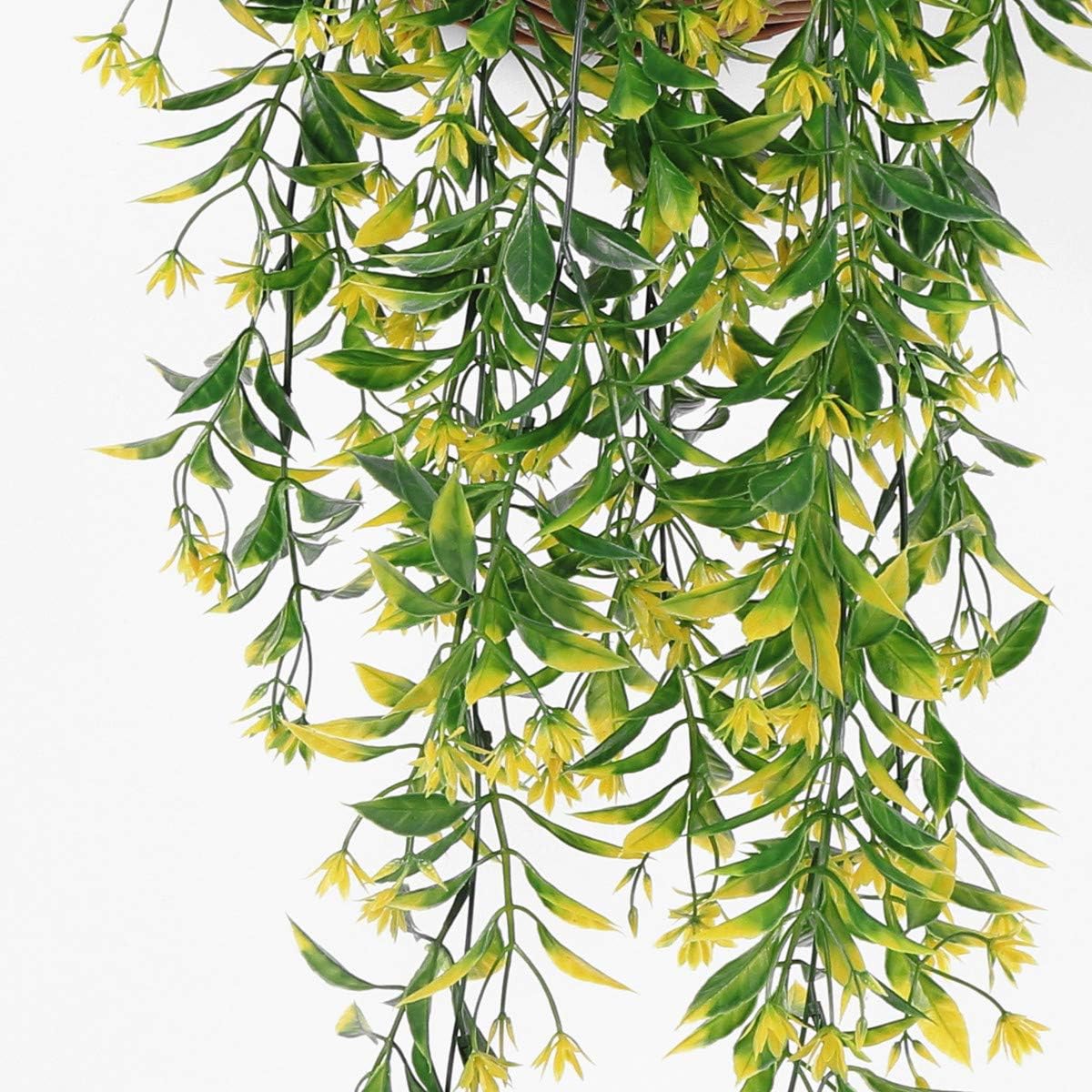 Yellow Artificial Hanging Vine Flowers Decor 4 Pack