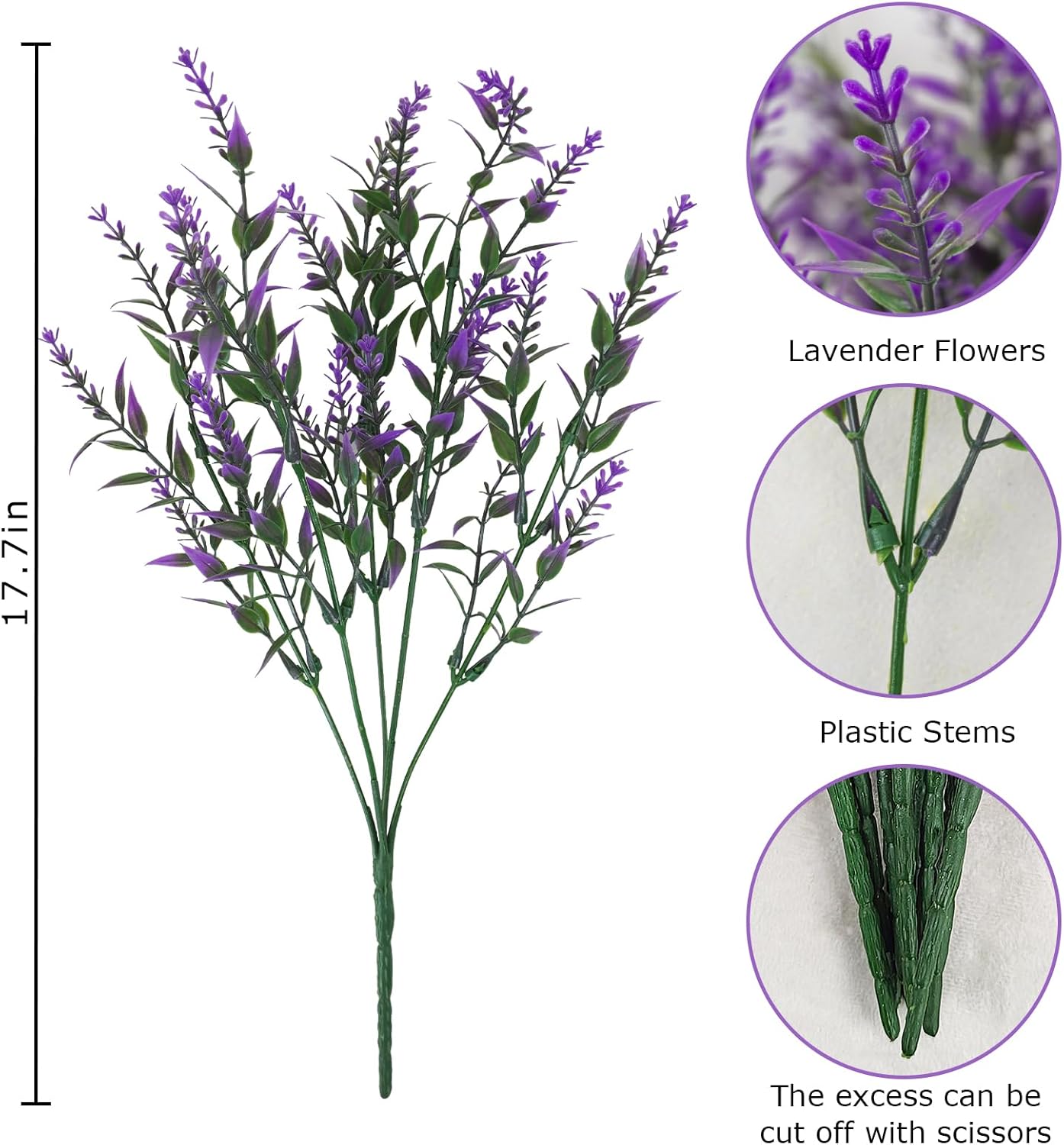 Krissing 80-Piece Outdoor Lavender Artificial Flowers