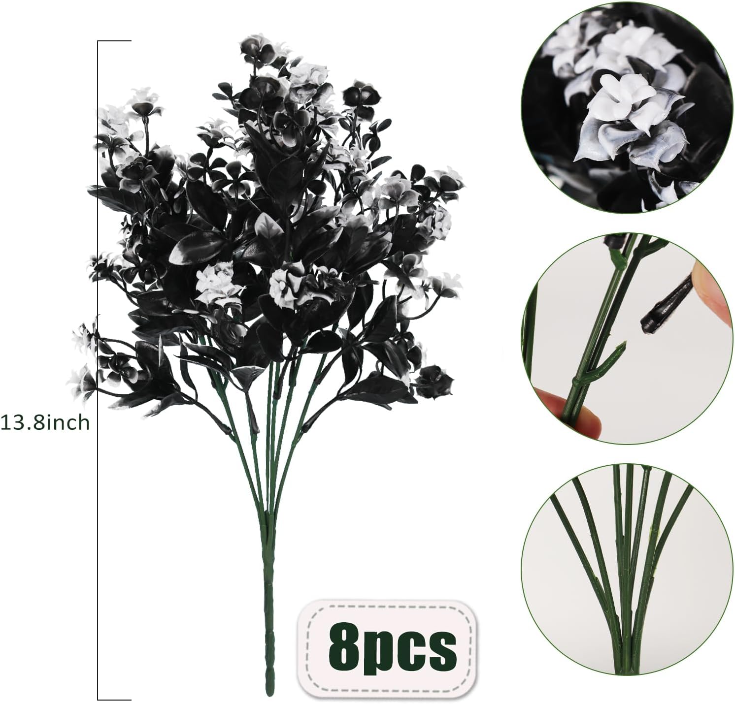 RECUTMS 8Pcs Fake Flowers Outdoor Decorations