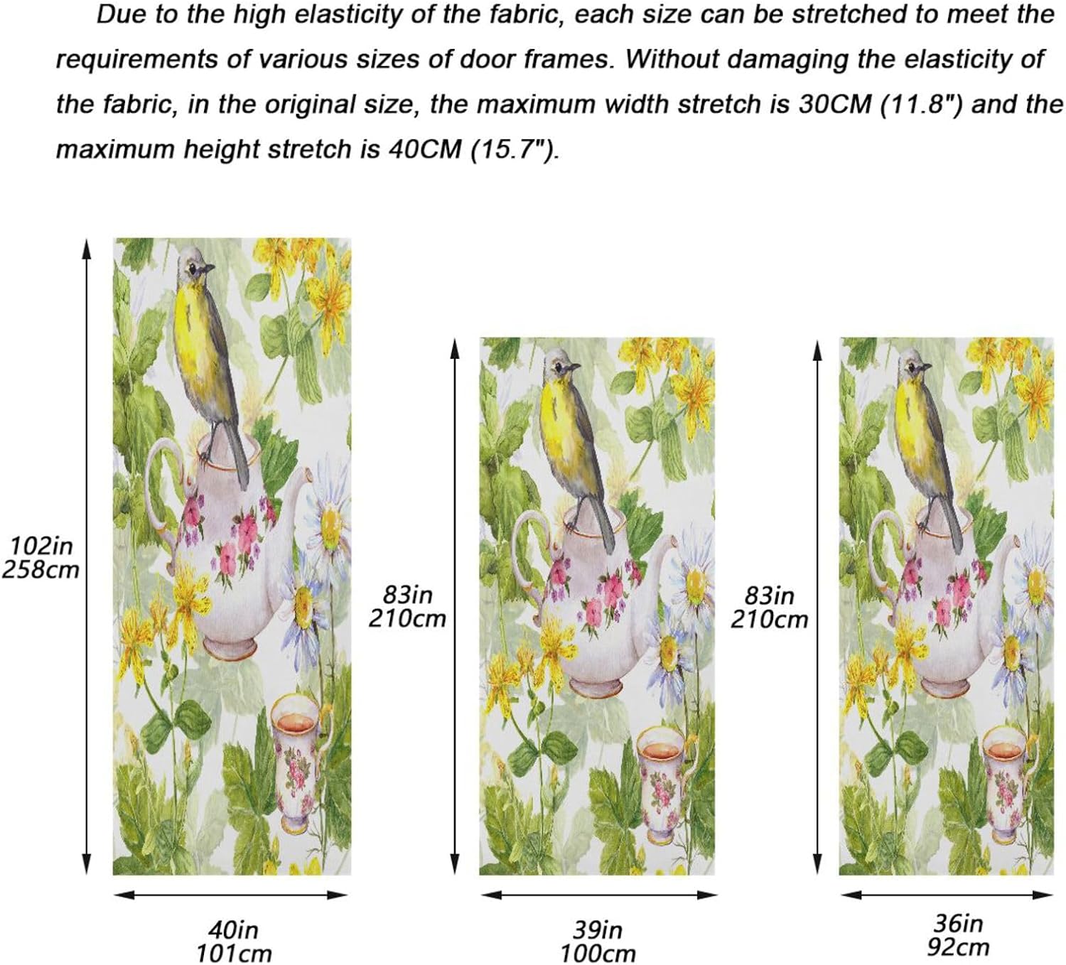 Susiyo Watercolor Tea Bird Halloween Door Cover