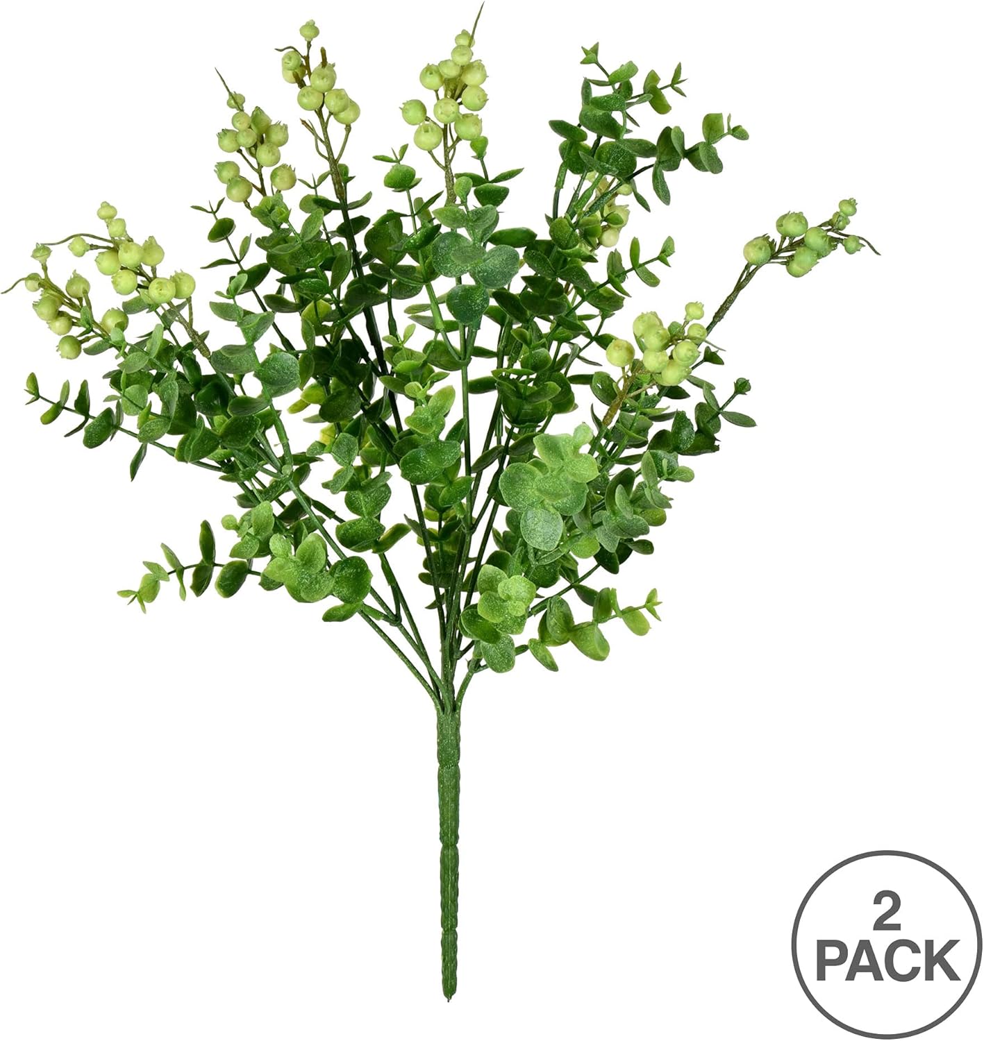 Vickerman Artificial Light Green Money Leaf Bush 145 Inch 2 Pack
